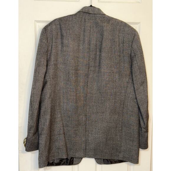 Chaps Men’s Dark Grey 2 Button Sports Coat Suit Jacket Size 48L 100% Wool - Picture 4 of 5
